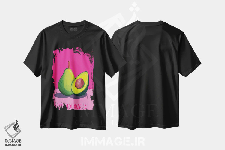 تیشرت مشکی طرح دار ال آگواکاته: آووکادو، دکور معاصر اثر امانوئلا کاراتونی | فروشگاه ایماژ