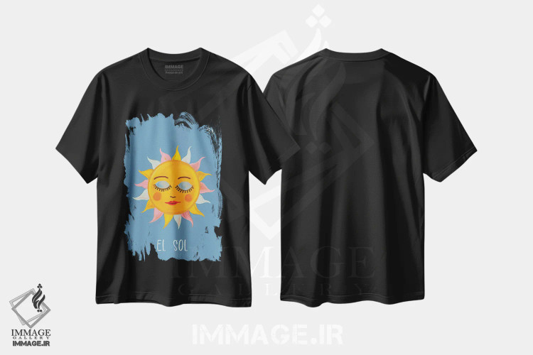 تیشرت مشکی طرح دار ال سول: خورشید، دکور معاصر اثر امانوئلا کاراتونی | immage.ir