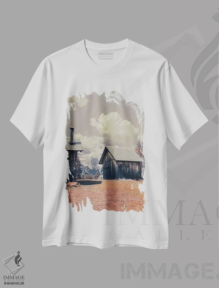 تیشرت سفید طرح دار چشم انداز کوه II، تزئینی اثر امانوئلا کاراتونی | immage.ir