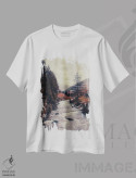 تیشرت سفید طرح دار چشم انداز کوه I، تزئینی اثر امانوئلا کاراتونی | فروشگاه ایماژ