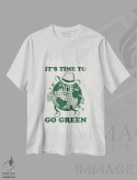 تیشرت سفید طرح دار زمان سبز شدن است، تایپوگرافی اثر امانوئلا کاراتونی | فروشگاه ایماژ