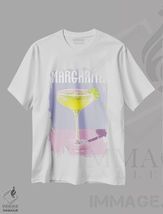 تیشرت سفید طرح دار کوکتل مارگاریتا، هنر دیجیتال اثر امانوئلا کاراتونی | immage.ir