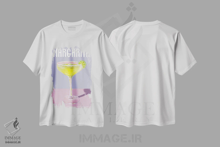 تیشرت سفید طرح دار کوکتل مارگاریتا، هنر دیجیتال اثر امانوئلا کاراتونی | immage.ir
