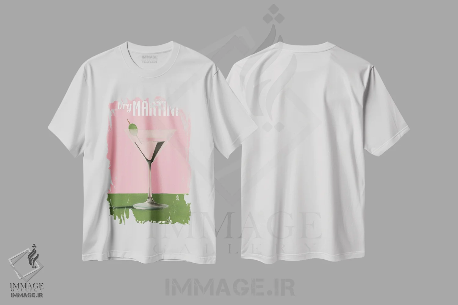 تیشرت سفید طرح دار مارتینی خشک، هنر دیجیتال اثر امانوئلا کاراتونی | immage.ir