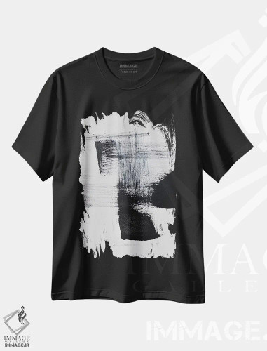 تیشرت مشکی طرح دار به سختی چسبیده به دود ۲ اثر کریستین کلینگلر | فروشگاه ایماژ