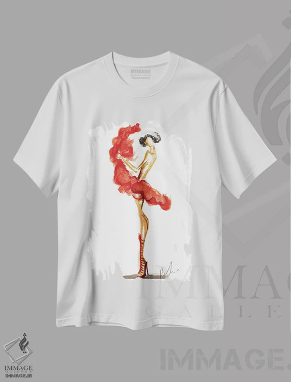 تیشرت سفید طرح دار فلاش، تزئینی اثر کلر تامپسون | فروشگاه ایماژ