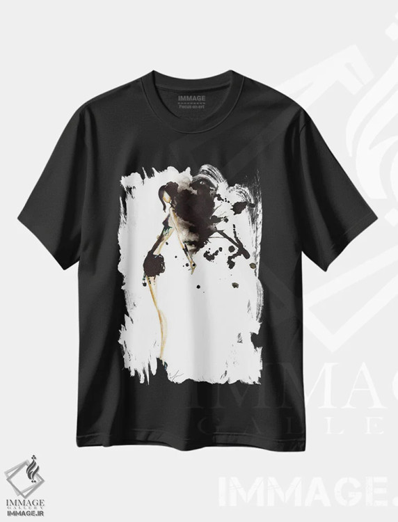 تیشرت مشکی طرح دار پخته شده، تزئینی اثر کلر تامپسون | فروشگاه ایماژ