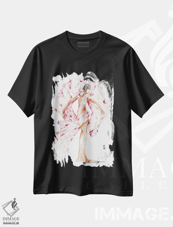 تیشرت مشکی طرح دار باد ۱، تزئینی اثر کلر تامپسون | immage.ir