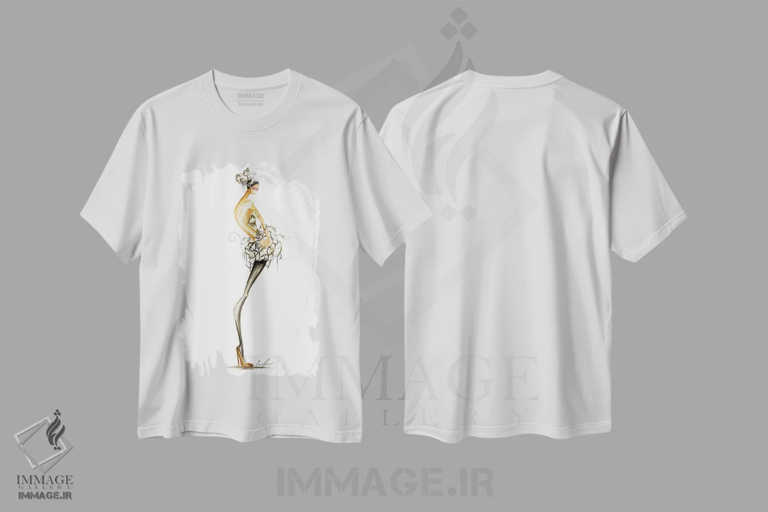 تیشرت سفید طرح دار نور سیاه ۲، تزئینی اثر کلر تامپسون | فروشگاه ایماژ