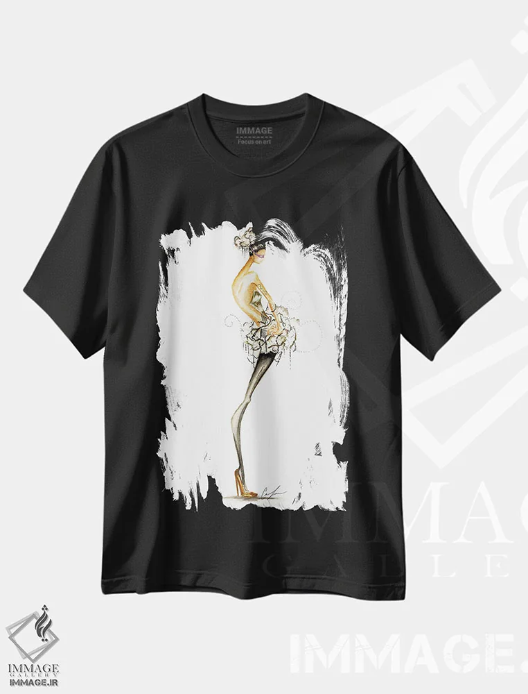 تیشرت مشکی طرح دار نور سیاه ۲، تزئینی اثر کلر تامپسون | immage.ir