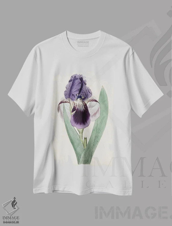 تیشرت سفید طرح دار گوهرهای باغ ۶، دکور معاصر اثر کرتیس | فروشگاه ایماژ