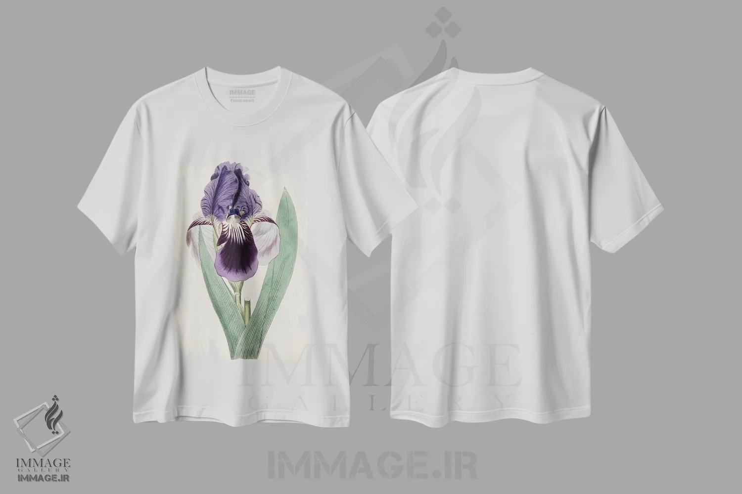 تیشرت سفید طرح دار گوهرهای باغ ۶، دکور معاصر اثر کرتیس | فروشگاه ایماژ