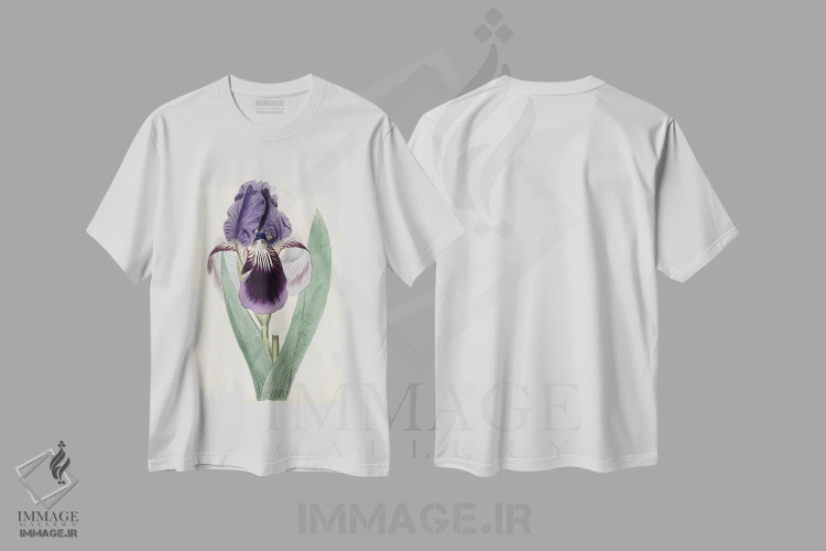 تیشرت سفید طرح دار گوهرهای باغ ۶، دکور معاصر اثر کرتیس | فروشگاه ایماژ