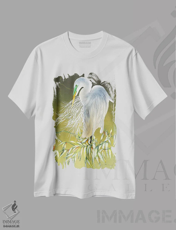 تیشرت سفید طرح دار جویای همدم، دکور معاصر اثر کریستین ریشو | فروشگاه ایماژ