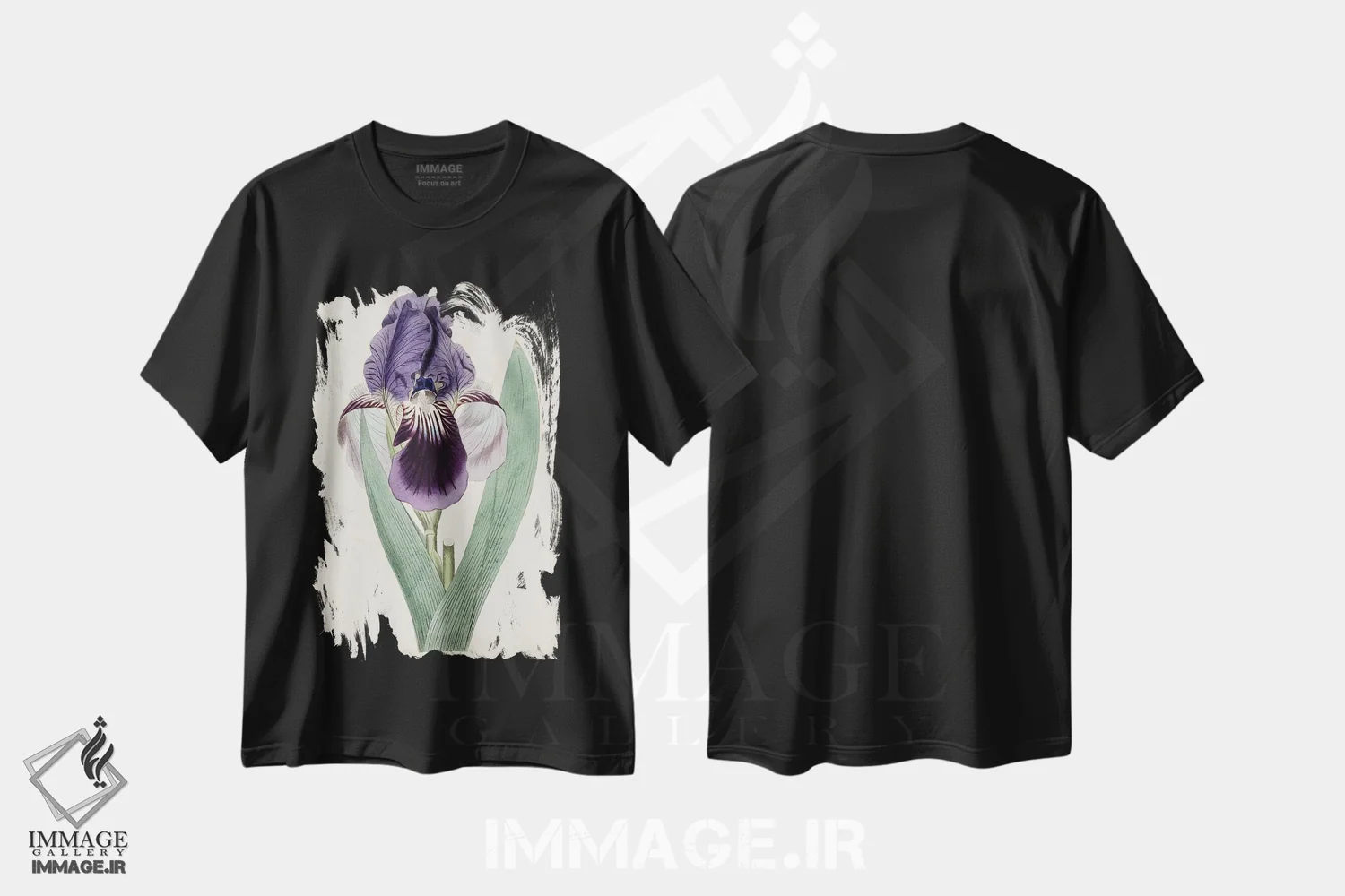 تیشرت مشکی طرح دار گوهرهای باغ ۶، دکور معاصر اثر کرتیس | immage.ir