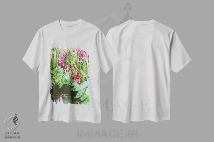 تیشرت سفید طرح دار شادی ارکیده، دکور معاصر اثر کریستین ریشو | immage.ir