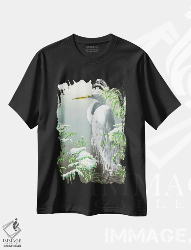 تیشرت مشکی طرح دار ظرافت سفید، دکور معاصر اثر کریستین ریشو | فروشگاه ایماژ