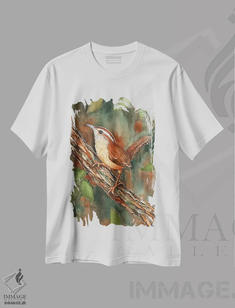 تیشرت سفید طرح دار کارولینا ورن، تزئینی اثر کریستین ریشو | فروشگاه ایماژ