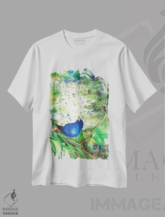 تیشرت سفید طرح دار ایندیگو بانتینگ، تزئینی اثر کریستین ریشو | فروشگاه ایماژ