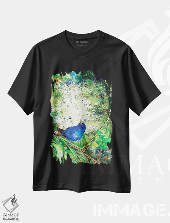 تیشرت مشکی طرح دار ایندیگو بانتینگ، تزئینی اثر کریستین ریشو | immage.ir