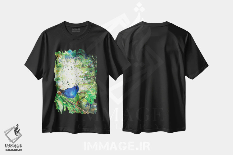 تیشرت مشکی طرح دار ایندیگو بانتینگ، تزئینی اثر کریستین ریشو | immage.ir
