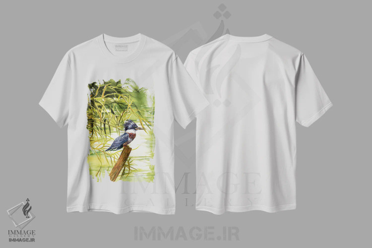 تیشرت سفید طرح دار بانوی ماهی خوار، تزئینی اثر کریستین ریشو | فروشگاه ایماژ