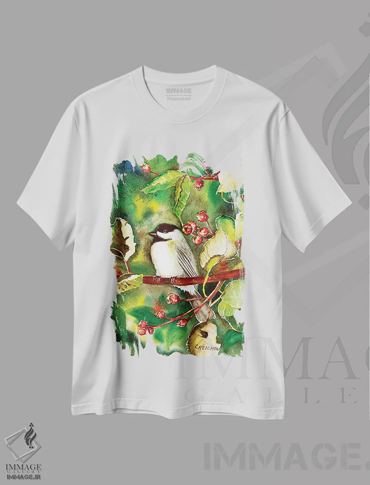 تیشرت سفید طرح دار جوجه کوچولوی من، تزئینی اثر کریستین ریشو | فروشگاه ایماژ