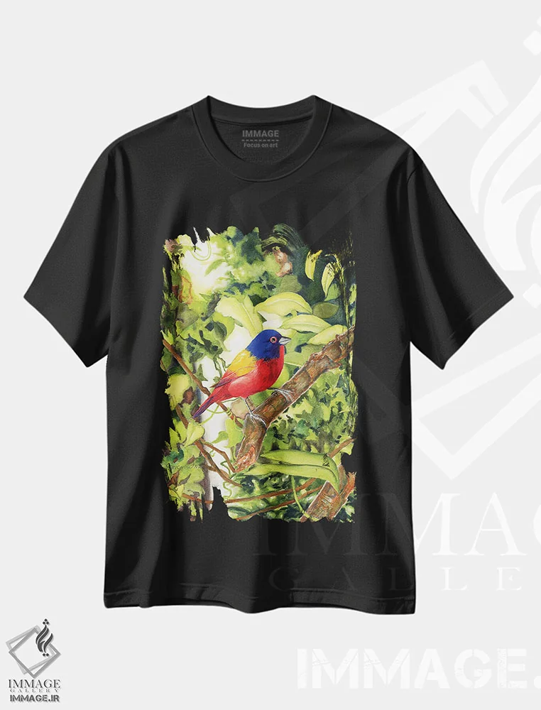 تیشرت مشکی طرح دار پینتد بانتینگ، تزئینی اثر کریستین ریشو | immage.ir