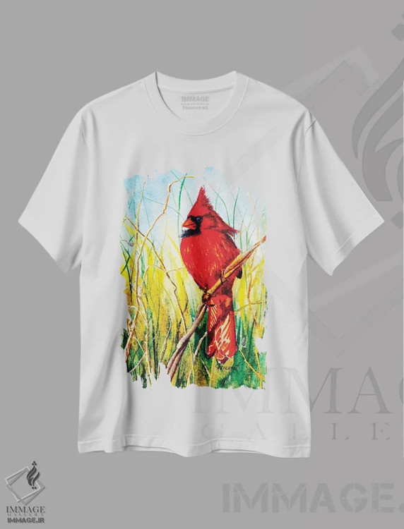 تیشرت سفید طرح دار عمل تعادل، تزئینی اثر کریستین ریشو | فروشگاه ایماژ