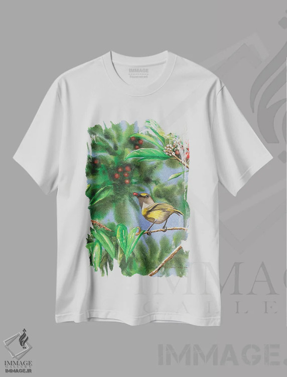 تیشرت سفید طرح دار ویرو چشم سفید، تزئینی اثر کریستین ریشو | immage.ir