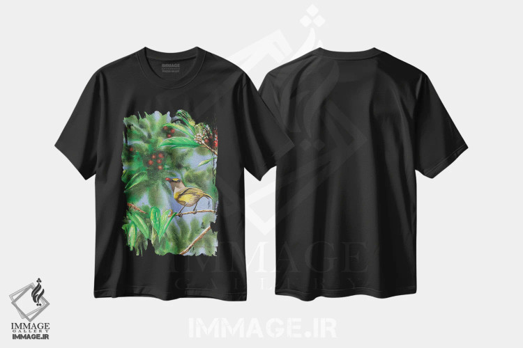 تیشرت مشکی طرح دار ویرو چشم سفید، تزئینی اثر کریستین ریشو | فروشگاه ایماژ