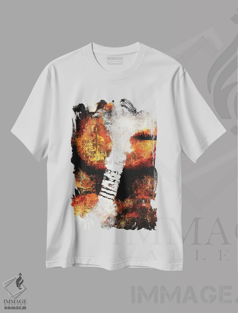 تیشرت سفید طرح دار پل اثر کریستین ریشو | فروشگاه ایماژ