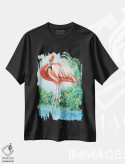 تیشرت مشکی طرح دار فلامینگوی عشوه گر، دکور معاصر اثر کریستین ریشو | immage.ir