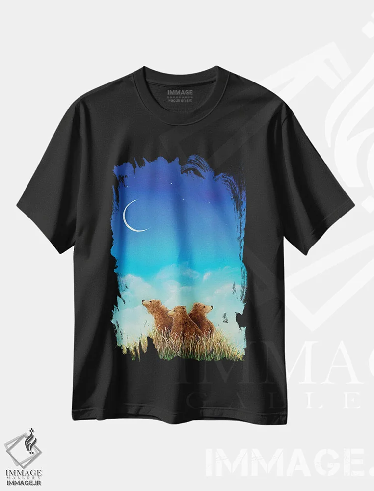 تیشرت مشکی طرح دار سپیده دم نو، دکور معاصر اثر کتی مک کللند | فروشگاه ایماژ