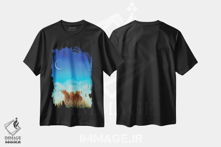 تیشرت مشکی طرح دار سپیده دم نو، دکور معاصر اثر کتی مک کللند | فروشگاه ایماژ