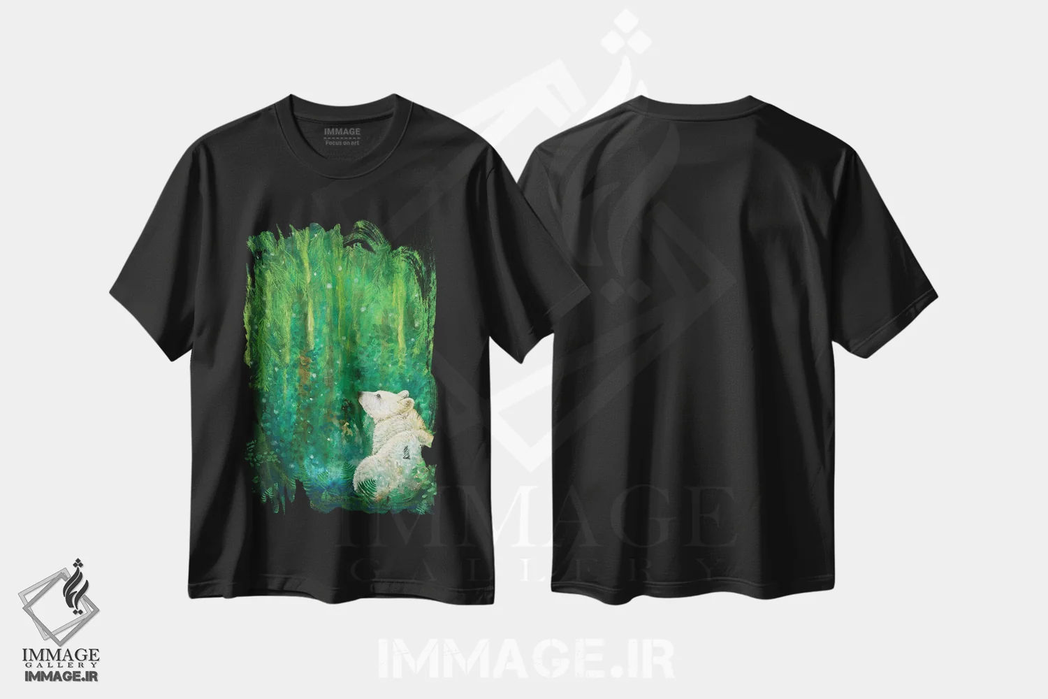 تیشرت مشکی طرح دار سرزمین خرس روح، دکور معاصر اثر کتی مک کللند | immage.ir