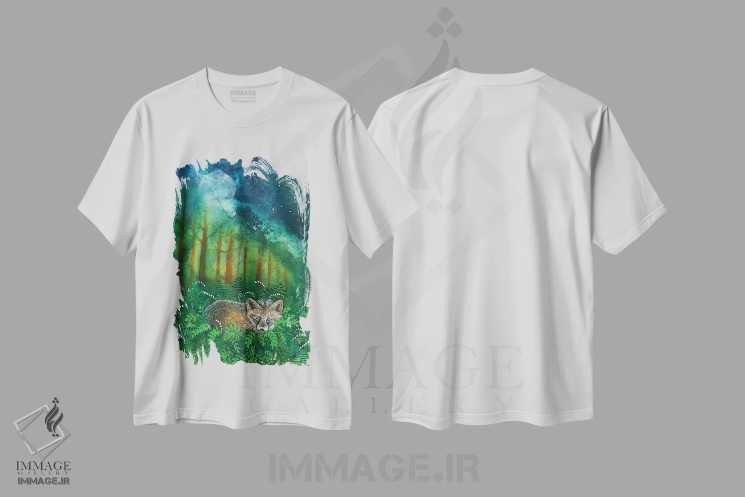 تیشرت سفید طرح دار روباه رؤیاپرداز، دکور معاصر اثر کتی مک کللند | immage.ir