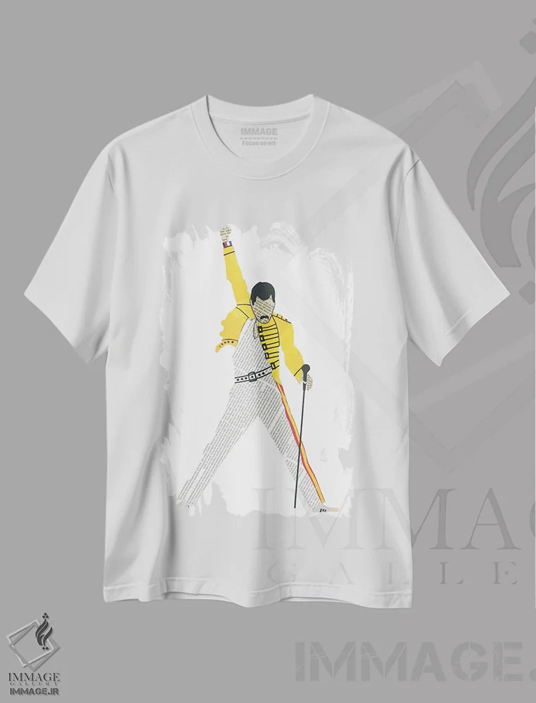 تیشرت سفید طرح دار فردی، تزئینی اثر پیپر کاتز | immage.ir