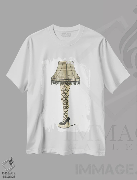 تیشرت سفید طرح دار چراغ پایه دار معروف، تزئینی اثر پیپر کاتز | فروشگاه ایماژ