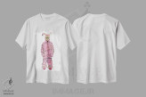 تیشرت سفید طرح دار رالفی خرگوش صورتی، تزئینی اثر پیپر کاتز | immage.ir
