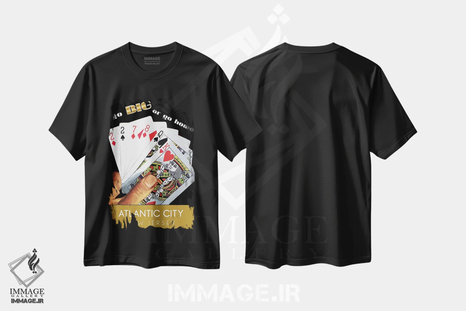تیشرت مشکی طرح دار سفر به کازینوهای آتلانتیک سیتی، هنر دیجیتال اثر سَتردی ایونینگ پُست | immage.ir