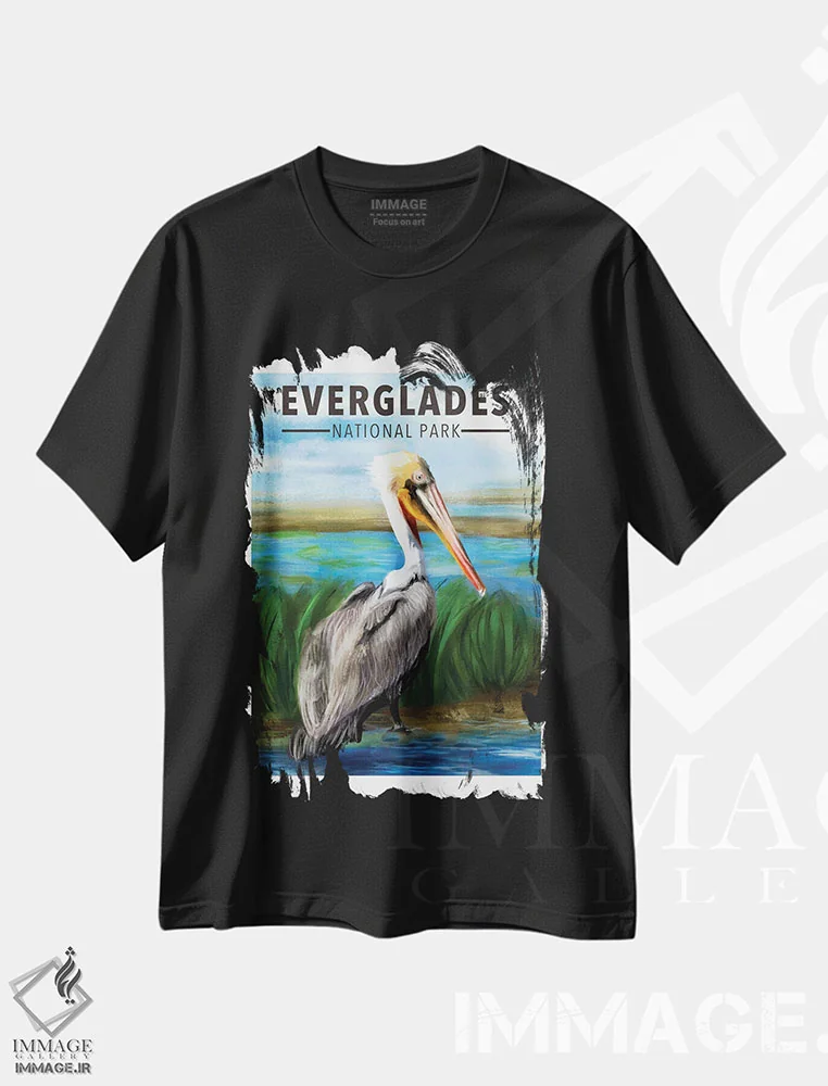 تیشرت مشکی طرح دار سفر به اورگلیدز، هنر دیجیتال اثر سَتردی ایونینگ پُست | فروشگاه ایماژ