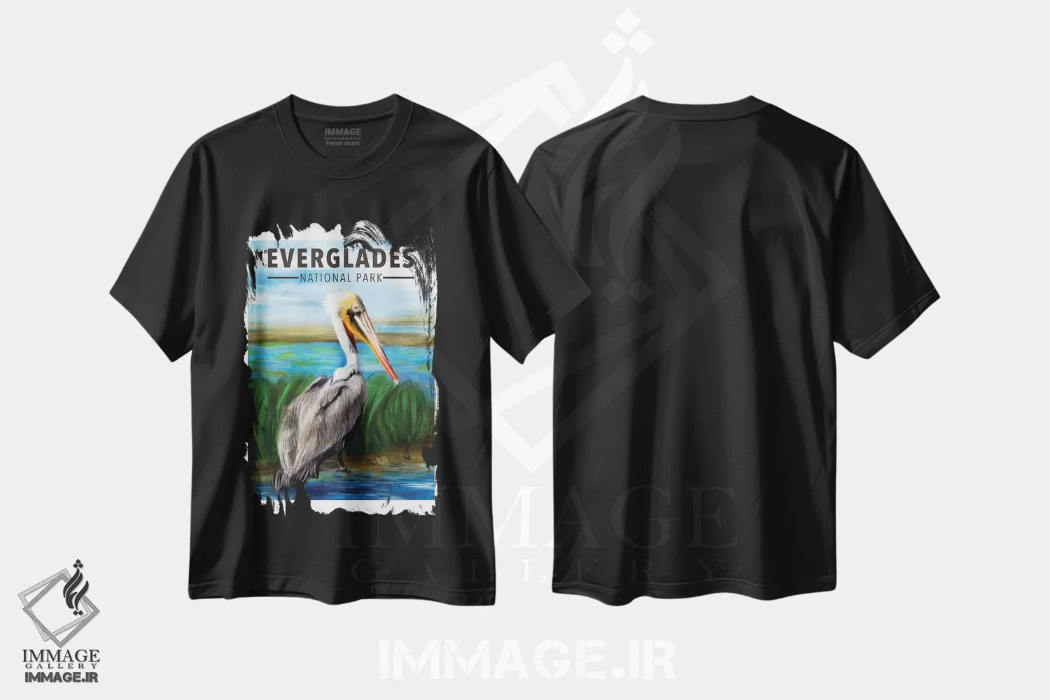 تیشرت مشکی طرح دار سفر به اورگلیدز، هنر دیجیتال اثر سَتردی ایونینگ پُست | فروشگاه ایماژ