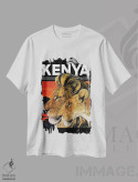تیشرت سفید طرح دار سفر به کنیا، هنر دیجیتال اثر سَتردی ایونینگ پُست | فروشگاه ایماژ