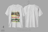 تیشرت سفید طرح دار سفر به روستاهای ایتالیا، هنر دیجیتال اثر سَتردی ایونینگ پُست | immage.ir