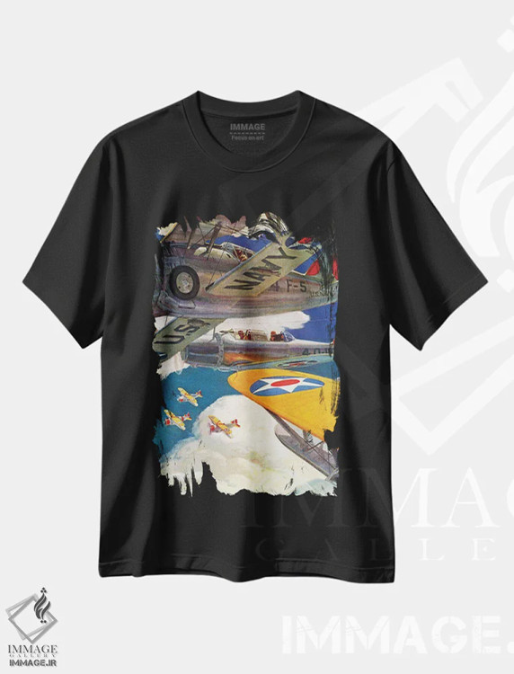 تیشرت مشکی طرح دار حمله!، دکور آمریکایی اثر کورتنی آلن | فروشگاه ایماژ