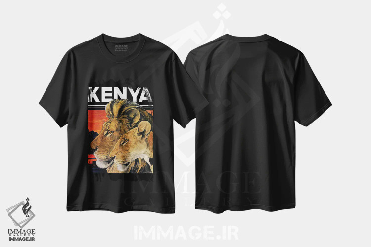 تیشرت مشکی طرح دار سفر به کنیا، هنر دیجیتال اثر سَتردی ایونینگ پُست | immage.ir