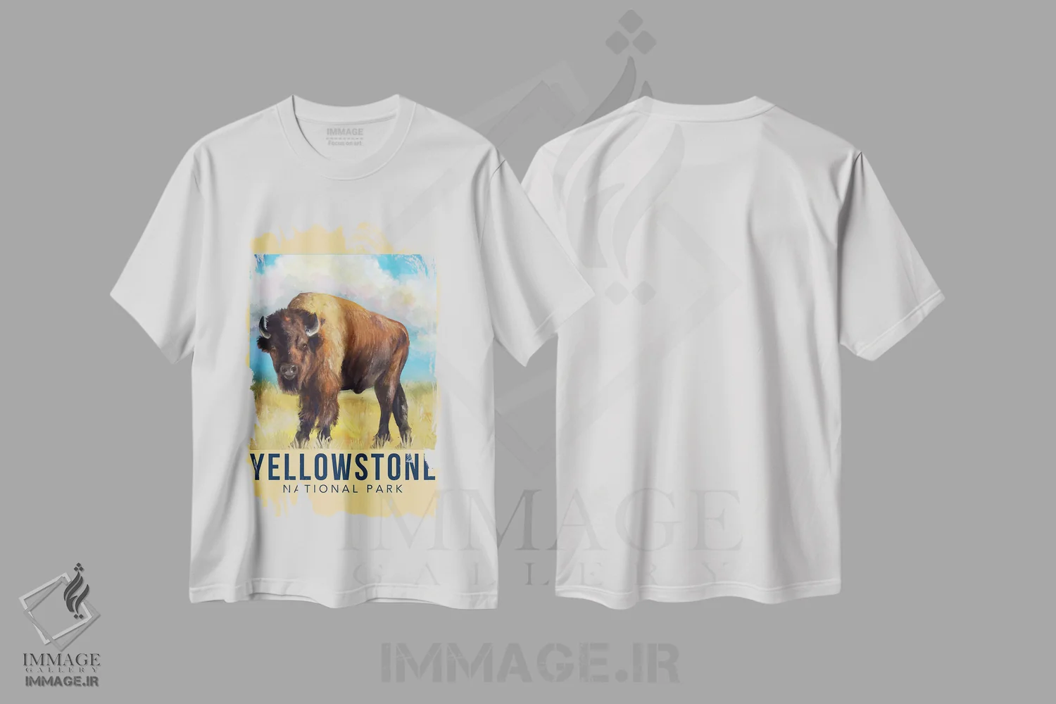 تیشرت سفید طرح دار سفر به یلواستون، هنر دیجیتال اثر سَتردی ایونینگ پُست | immage.ir