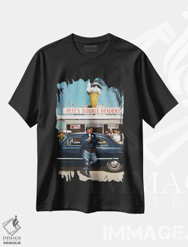 تیشرت مشکی طرح دار مسابقات دبل هدرز پیت، دکور آمریکایی اثر استوان دوهانوس | فروشگاه ایماژ