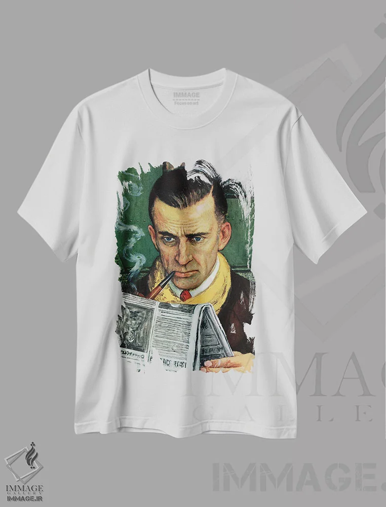 تیشرت سفید طرح دار چگونه می توانم به خانه برگردم، دکور آمریکایی اثر فلوید دیویس | immage.ir